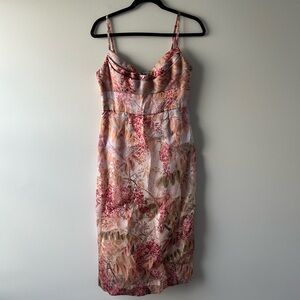 Zimmermann pink floral printed midi dress